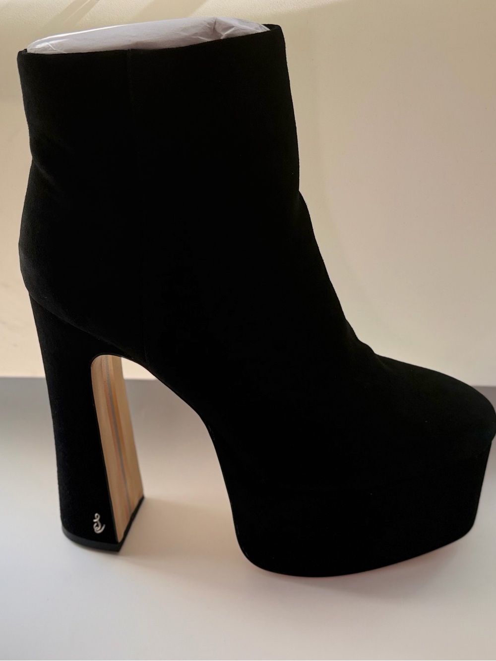 Sam Edelman Black Suede Platform Ankle Boot